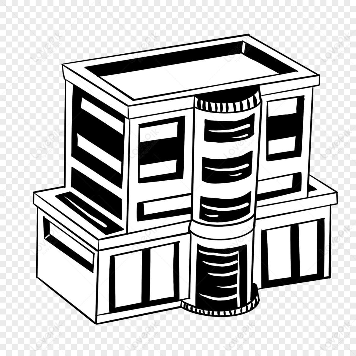 black-and-white-double-storey-building-clipart-the-two-level-house-free