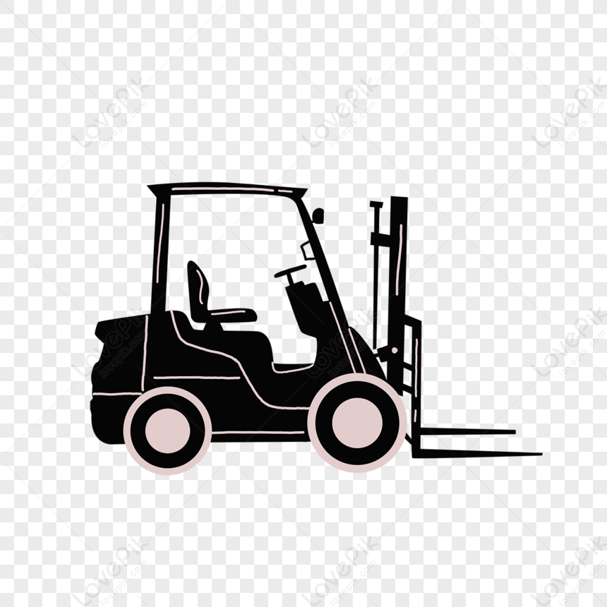 Black Forklift Cartoon Clipart,black Forklift Icon,black Illustration ...