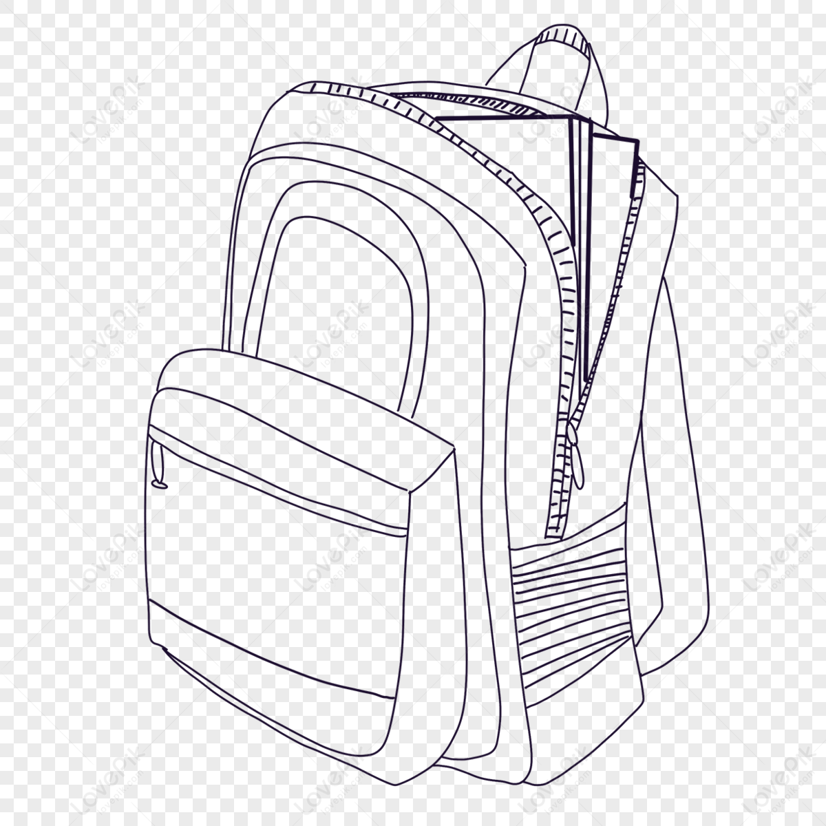 backpack or school bag drawing - Stock Illustration [91728612] - PIXTA