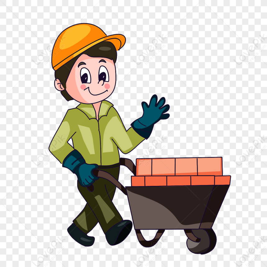 Construction Worker Wearing Blue Gloves Clipart,industry,occupation PNG ...