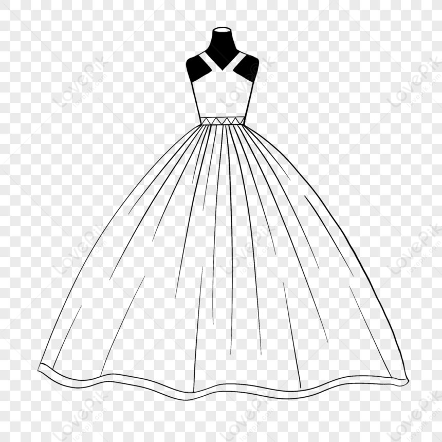 Gown Wedding dress Drawing Sketch, dress, white, hand png | PNGEgg