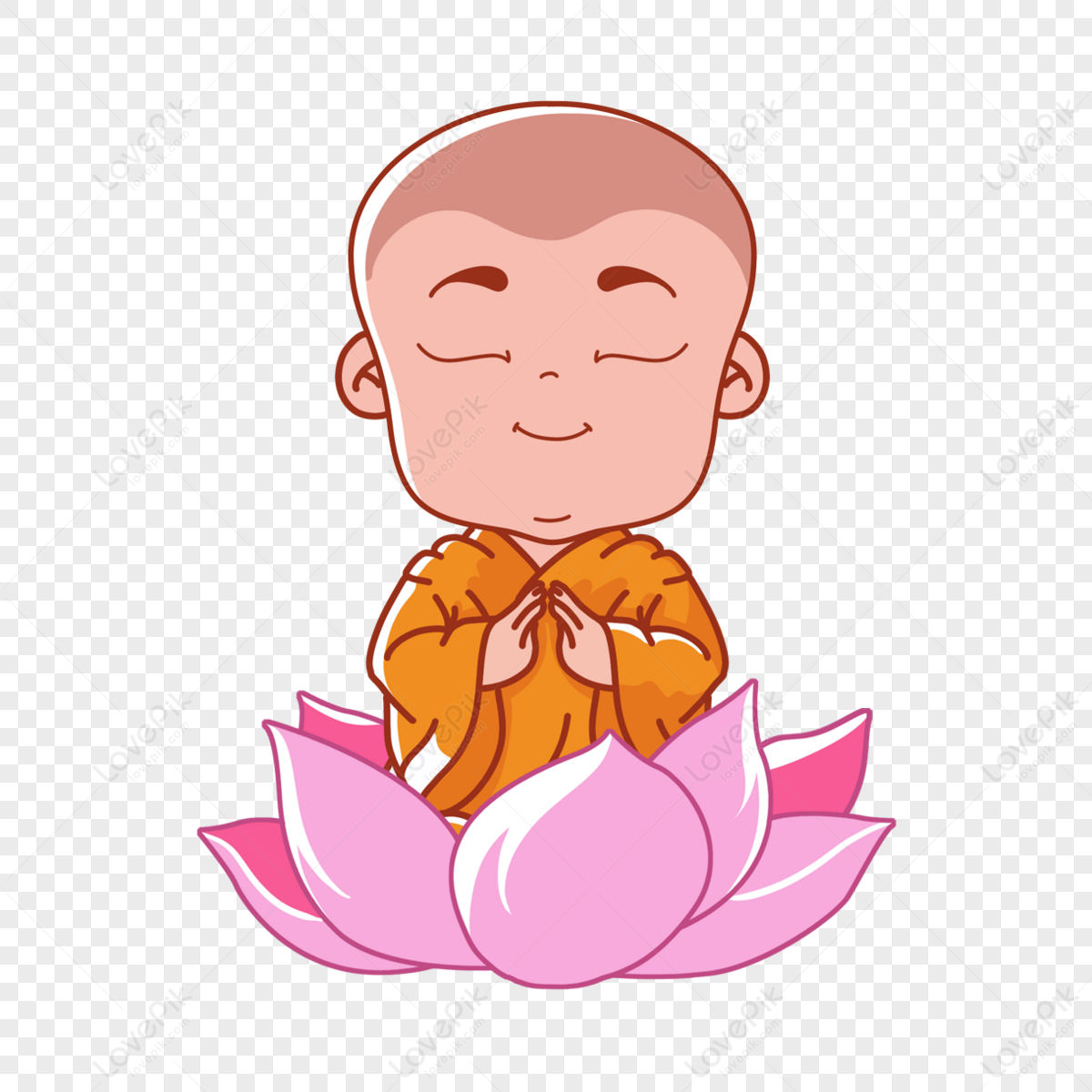 Cute Characters On Buddhas Birthday Vesak Day,cartoon,lotus Flower Free ...