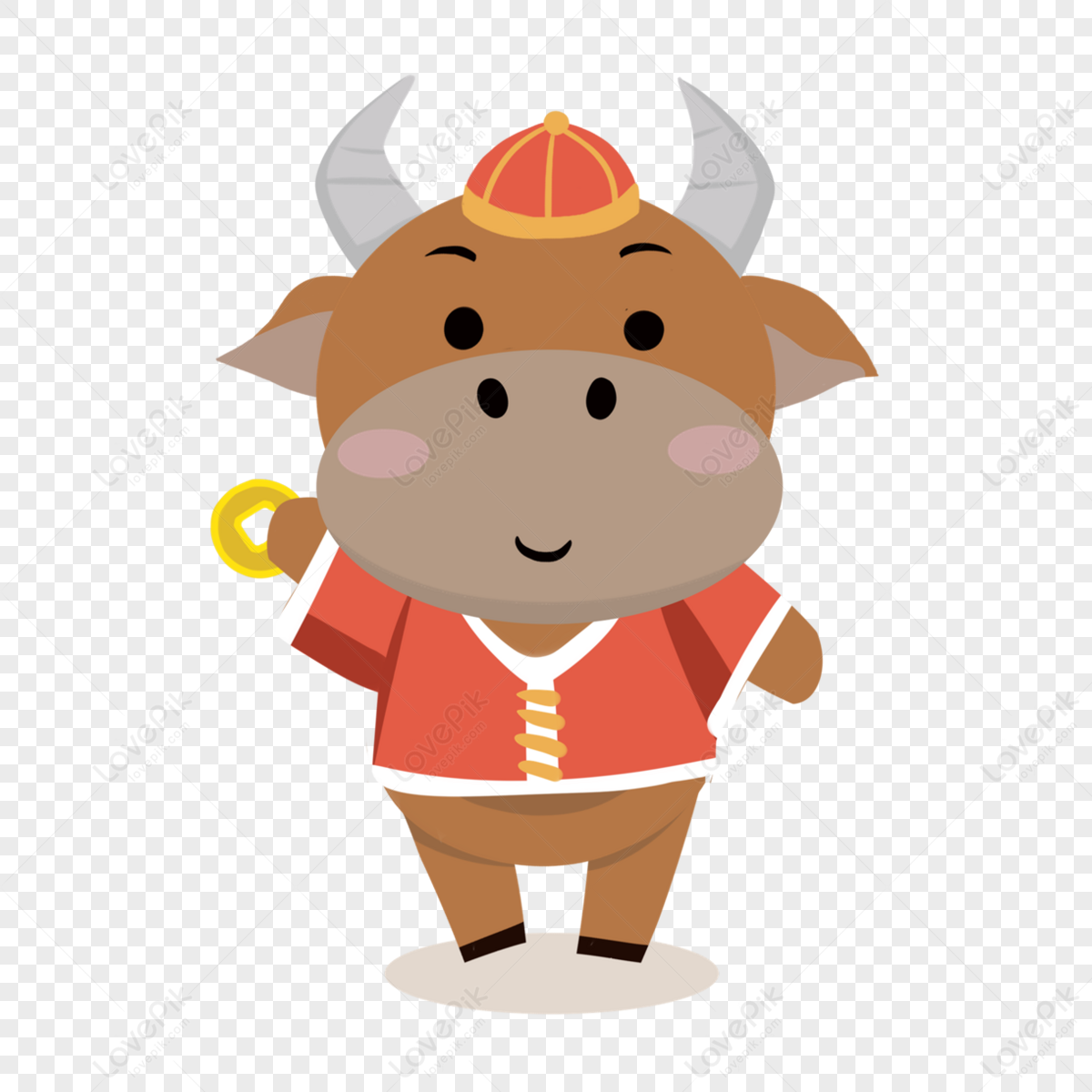 Cute Cartoon Baby Cow Holding Copper Coin,cow Shape,cattle PNG ...