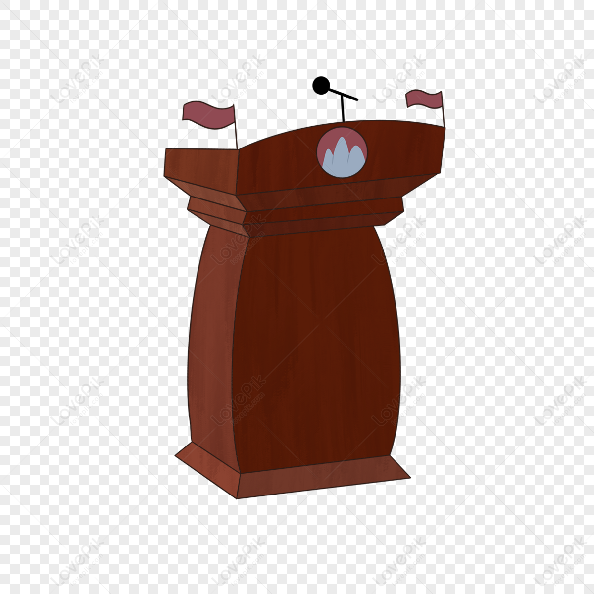 Flag Brown Podium Clip Art,cartoon Style,wooden,microphone PNG Free ...