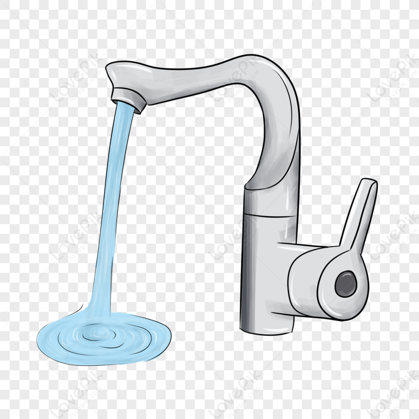 Flowing Water Silver Faucet Clipart,cartoon PNG Image Free Download And ...