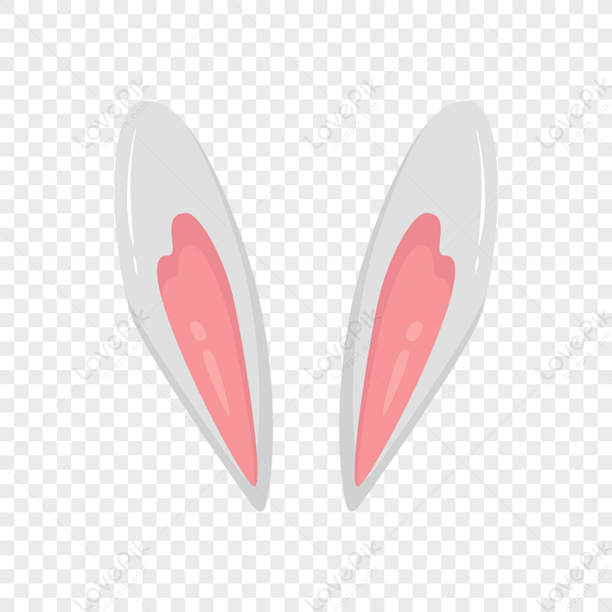 Gray Pink Bunny Ears Clipart,spindle,rabbit Ears PNG White Transparent ...