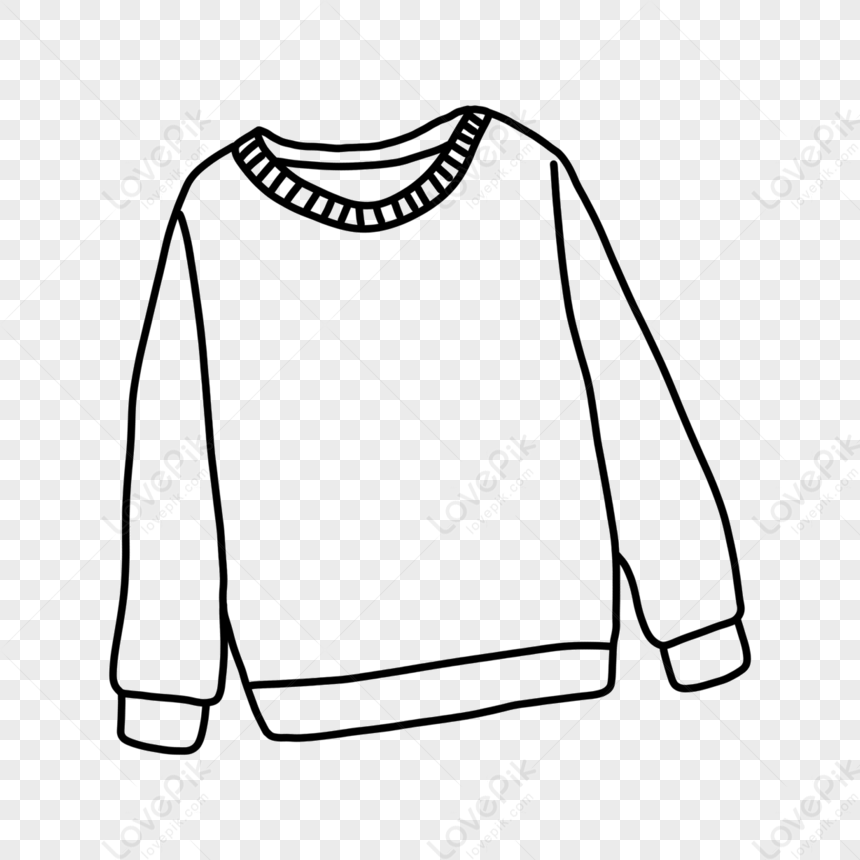 Long Sleeve Sweater Round Neck Shirt Clipart Black And White,cloth,be ...
