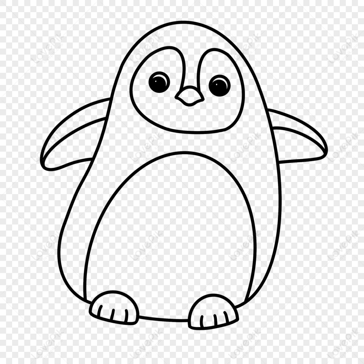 penguin-clip-art-black-and-white-spread-wings-png-hd-transparent-image