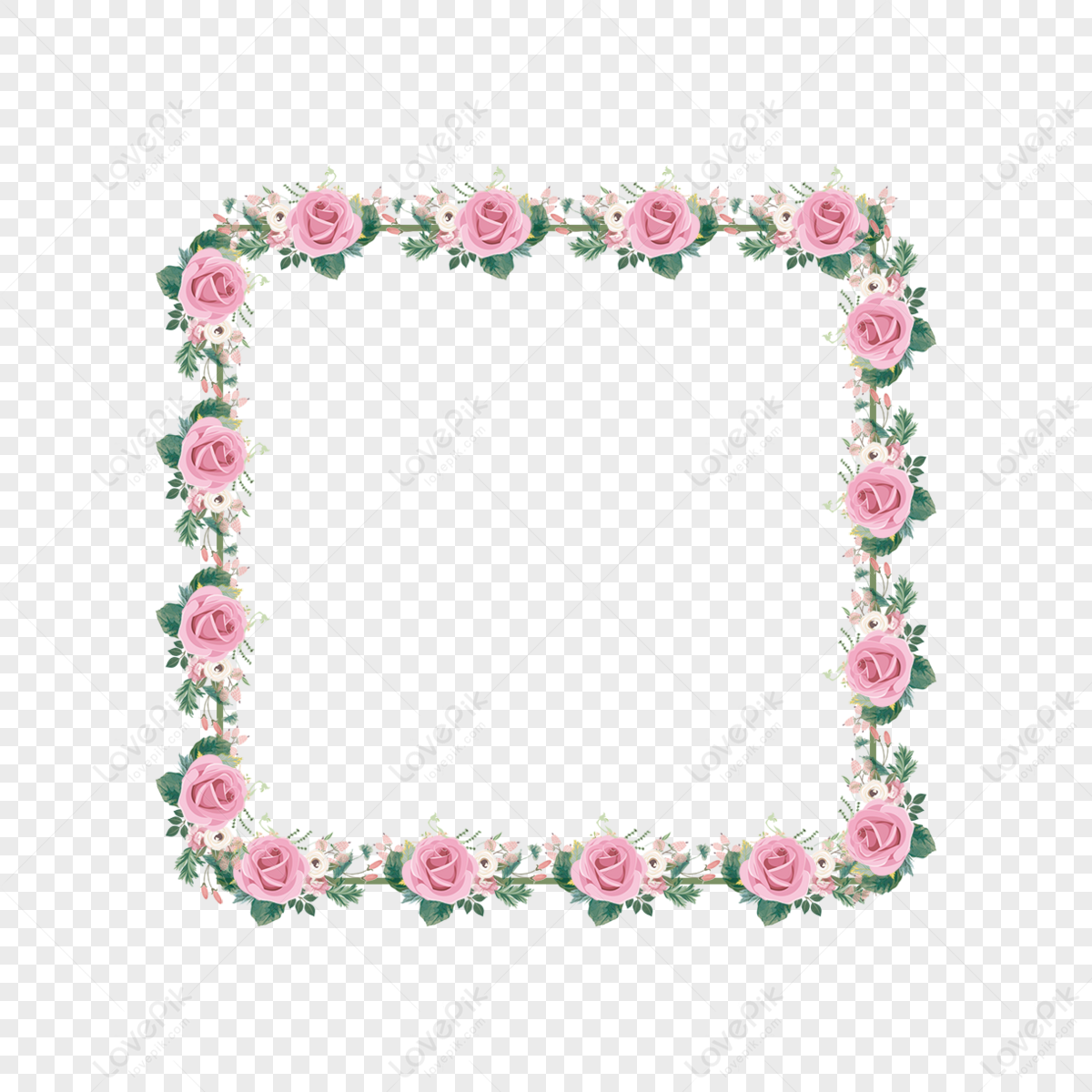 Square Floral Border PNG Images With Transparent Background | Free ...