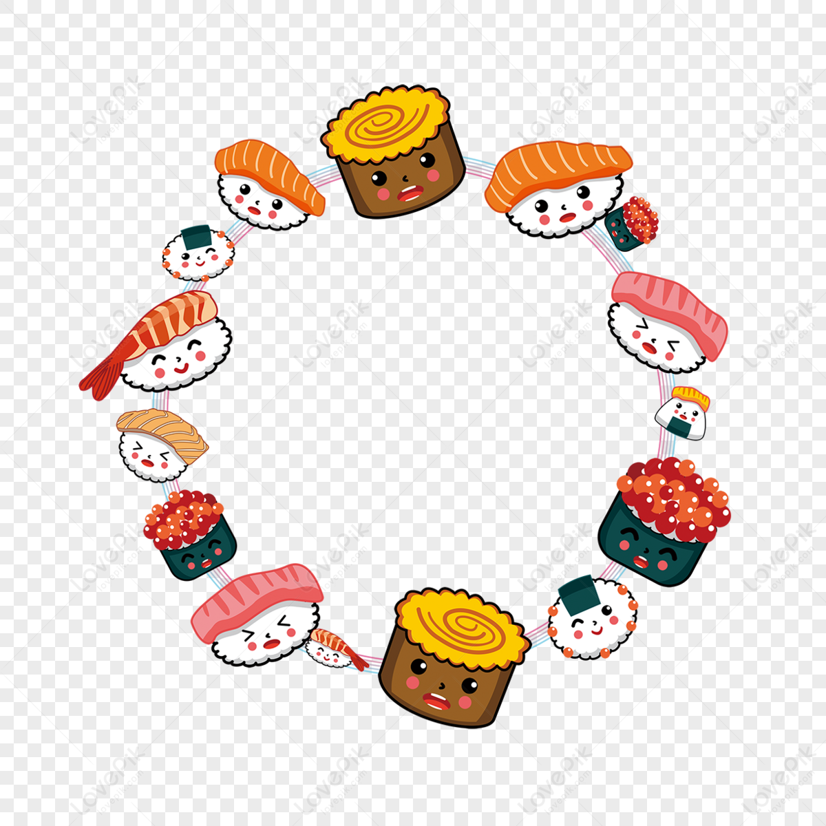 Pleasant sushi border,witty,frame,japan png image