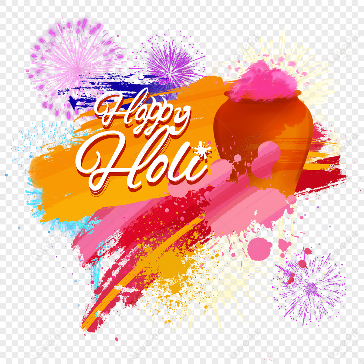 Pretty Happy Holi Border,celebration,palm,greeting PNG Transparent ...