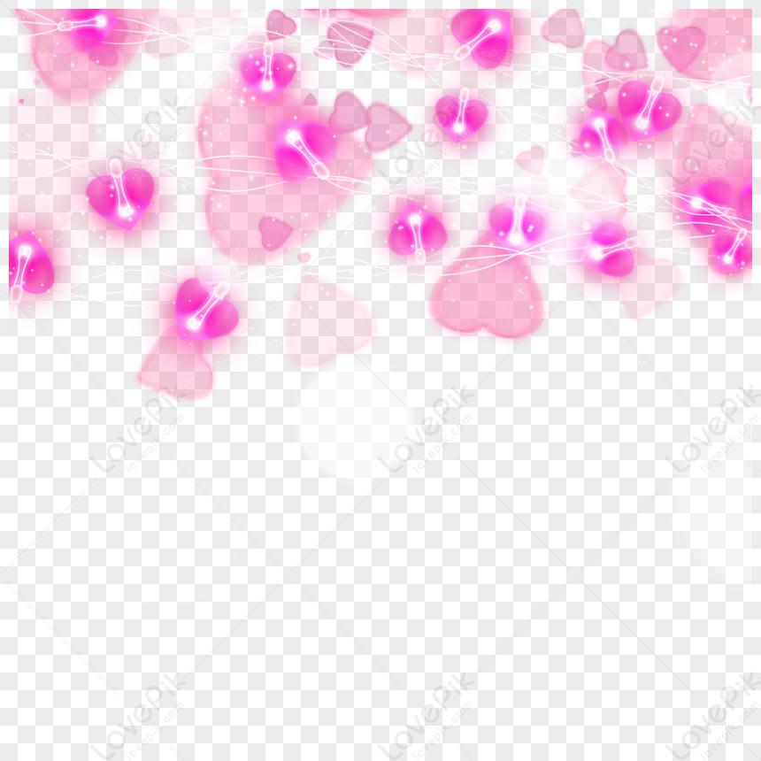 String Light PNG Picture, Valentines Day Light Effect Love Pink
