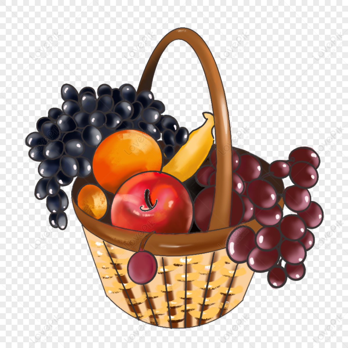 Realistic Style Fruit Basket Clipart,grape,grapes PNG Image And Clipart ...