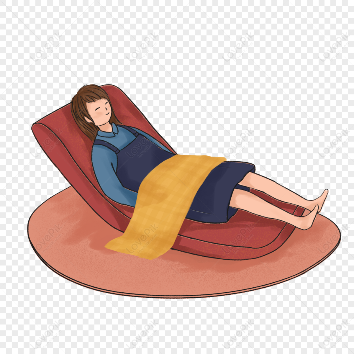 Red Recliner Lazy Clip Art Doze Off Undisciplined National Lazy Day PNG Image Free Download And