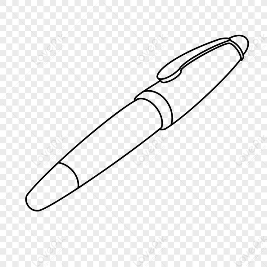 stylo plume clipart noir et blanc