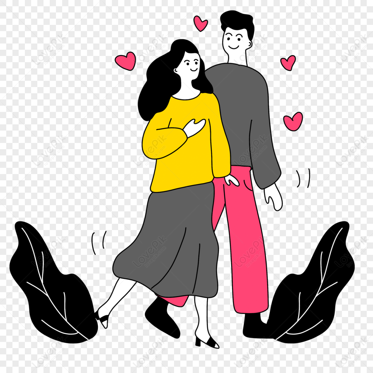 Young Couple Embracing And Smiling Waist, Trendy, Together, Girl PNG  Transparent Image and Clipart for Free Download