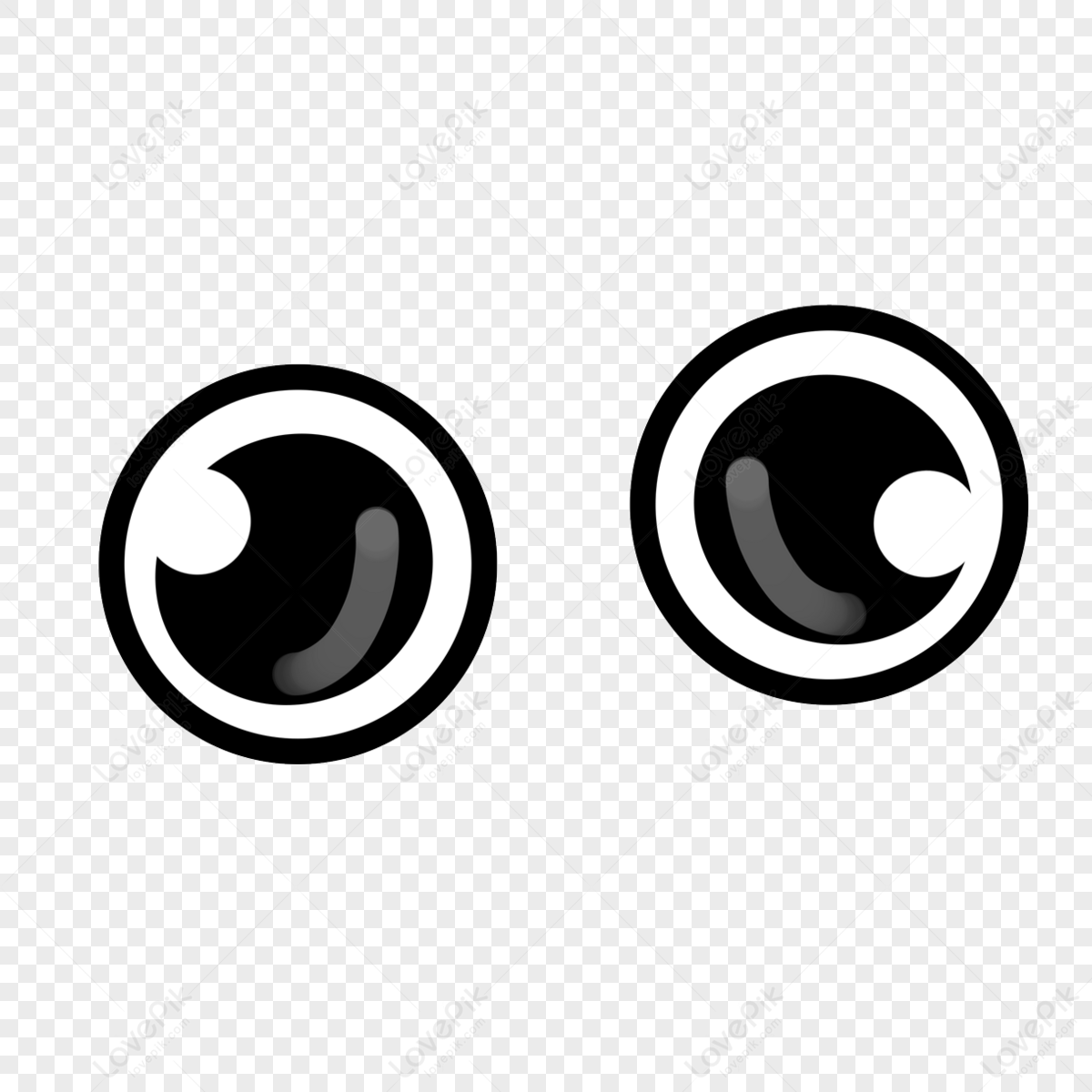 Round cartoon cute eyes clipart black and white anime eyes,cute animal,character png picture