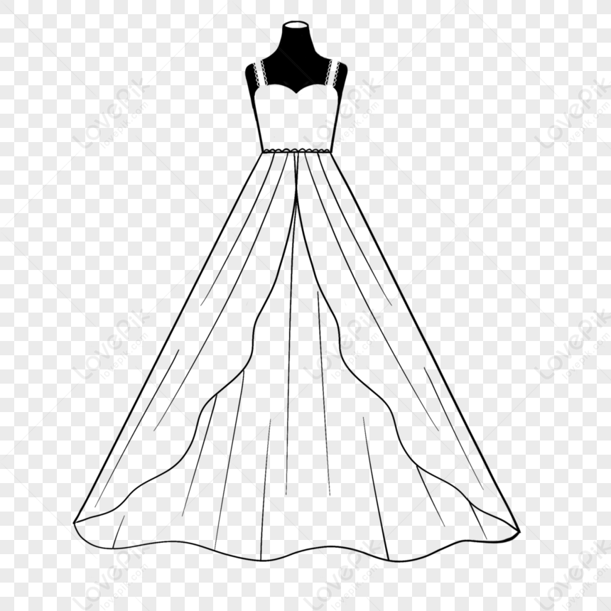 Delicate Dress in the Vector. Wedding Dress Drawn by Hand. Ball Gown .  Stock Vector - Illustration of isolated, beautiful: 63050963