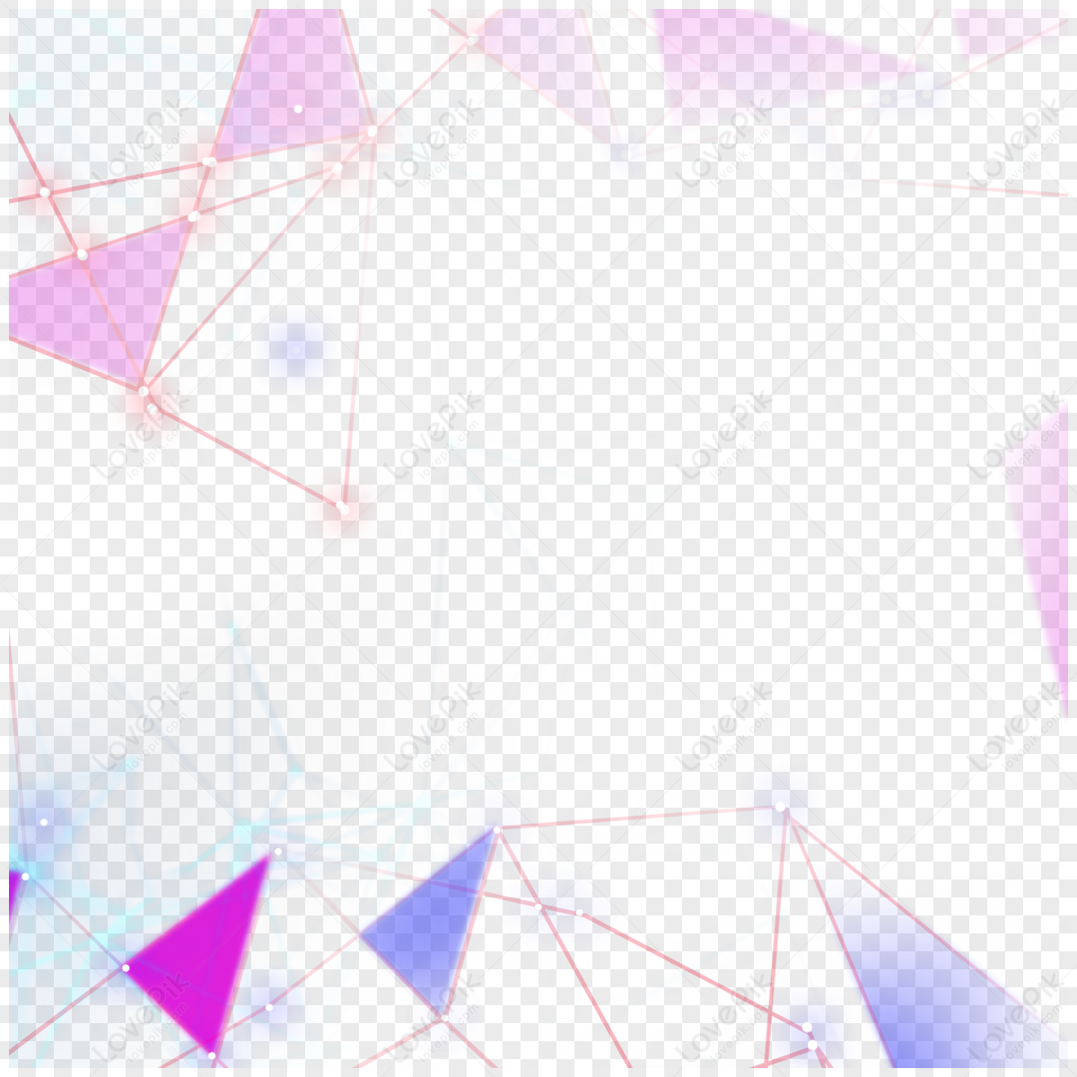 Triangle Gradient Light Effect Technology Border,effects,cartoon Free ...