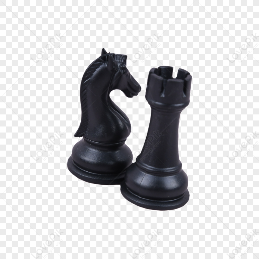 Two Chess Pieces In Black Simplicity,checkerboard,game PNG Image Free ...