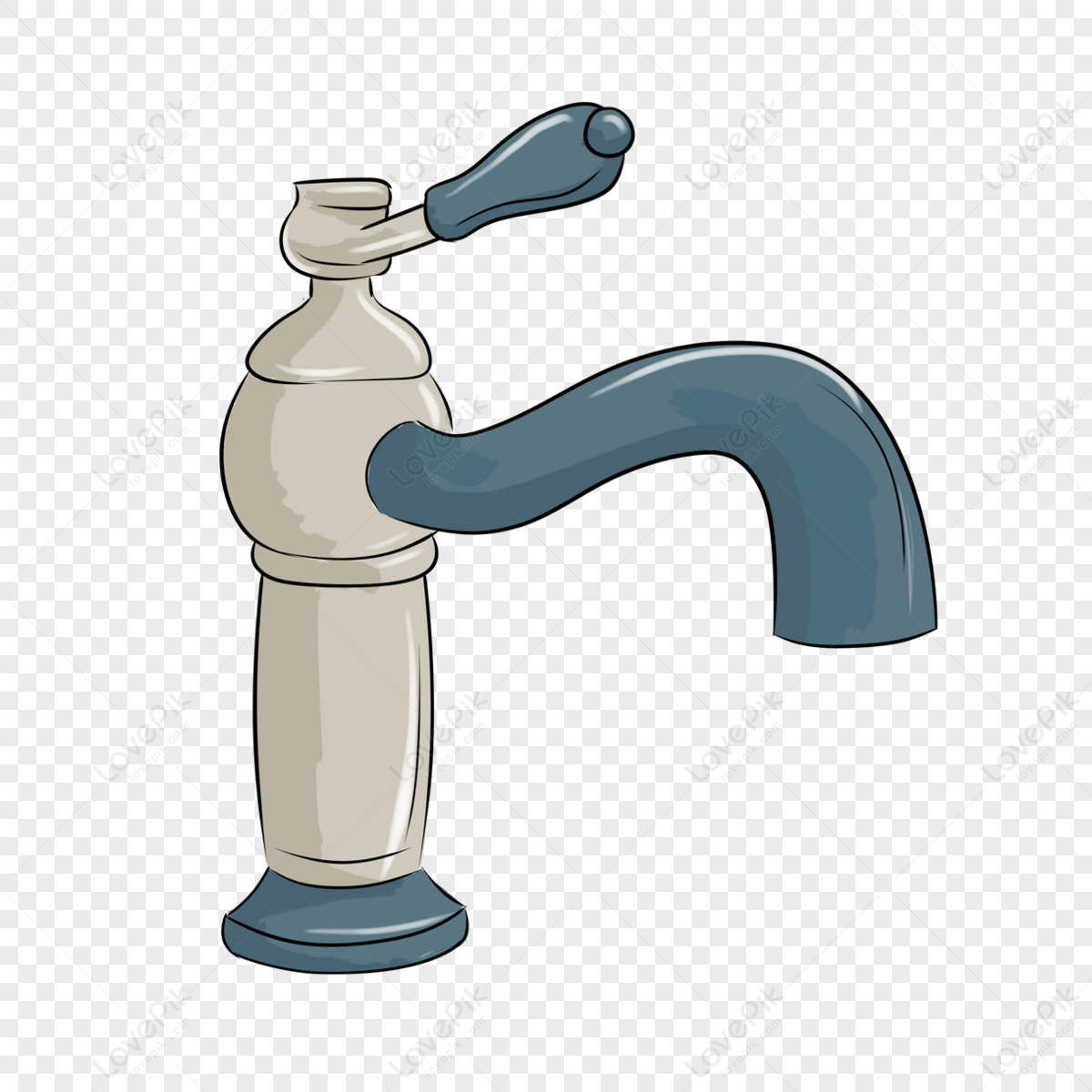 Two-color Faucet Clipart,stainless Steel Faucet PNG Transparent ...