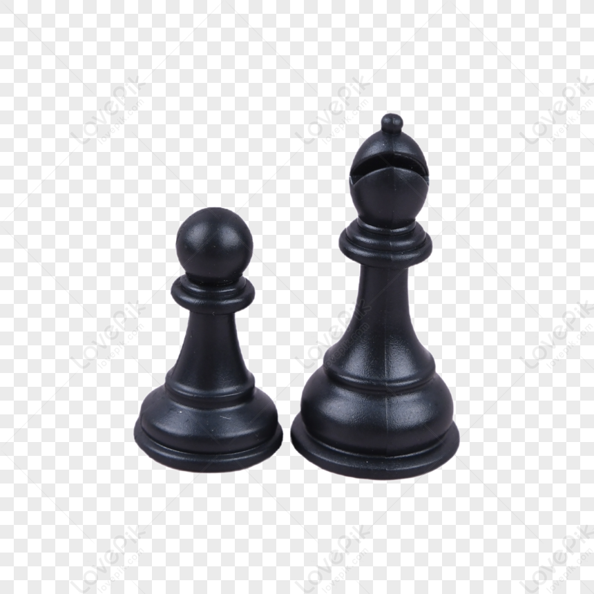 Two Concise Black Chess Pieces,black And White,tabletop Game ...