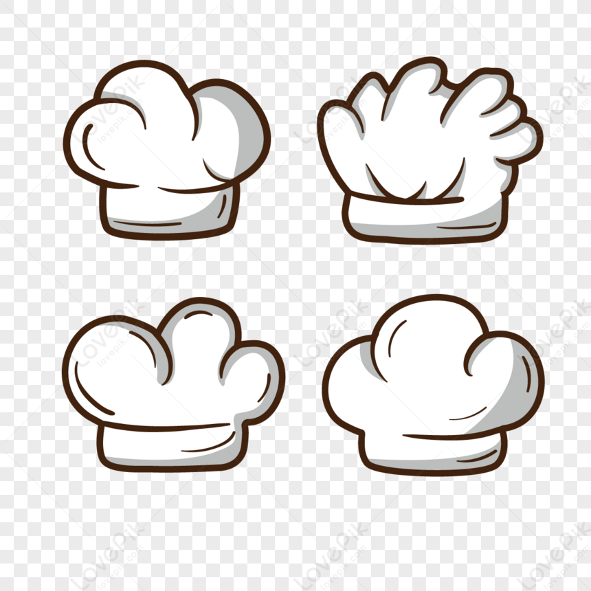 White Shaded Stroke Chef Hat Clipart,stroke Style,chefs Whites PNG ...
