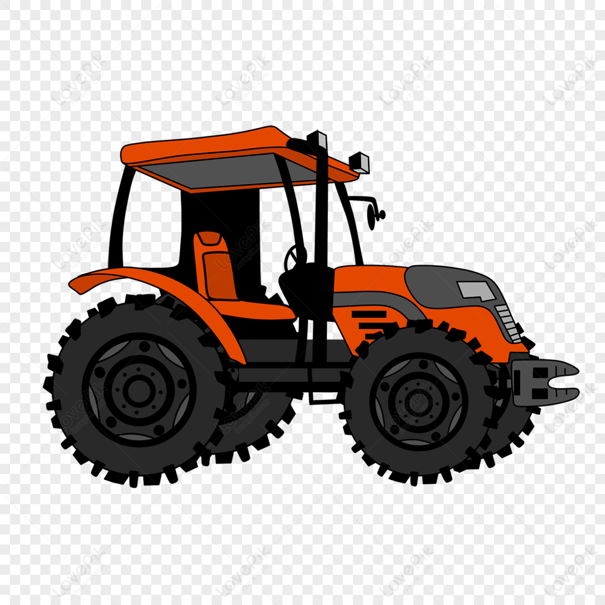 Yellow Tractor Clip Art,agricultural Tools,car,tyre Free PNG And ...