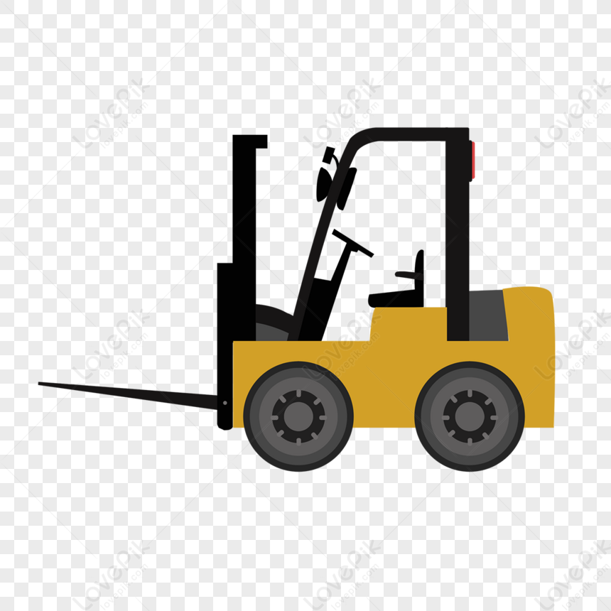 Yellow Cartoon Figure Forklift Clipart,cartoon Figures,yellow Icon ...