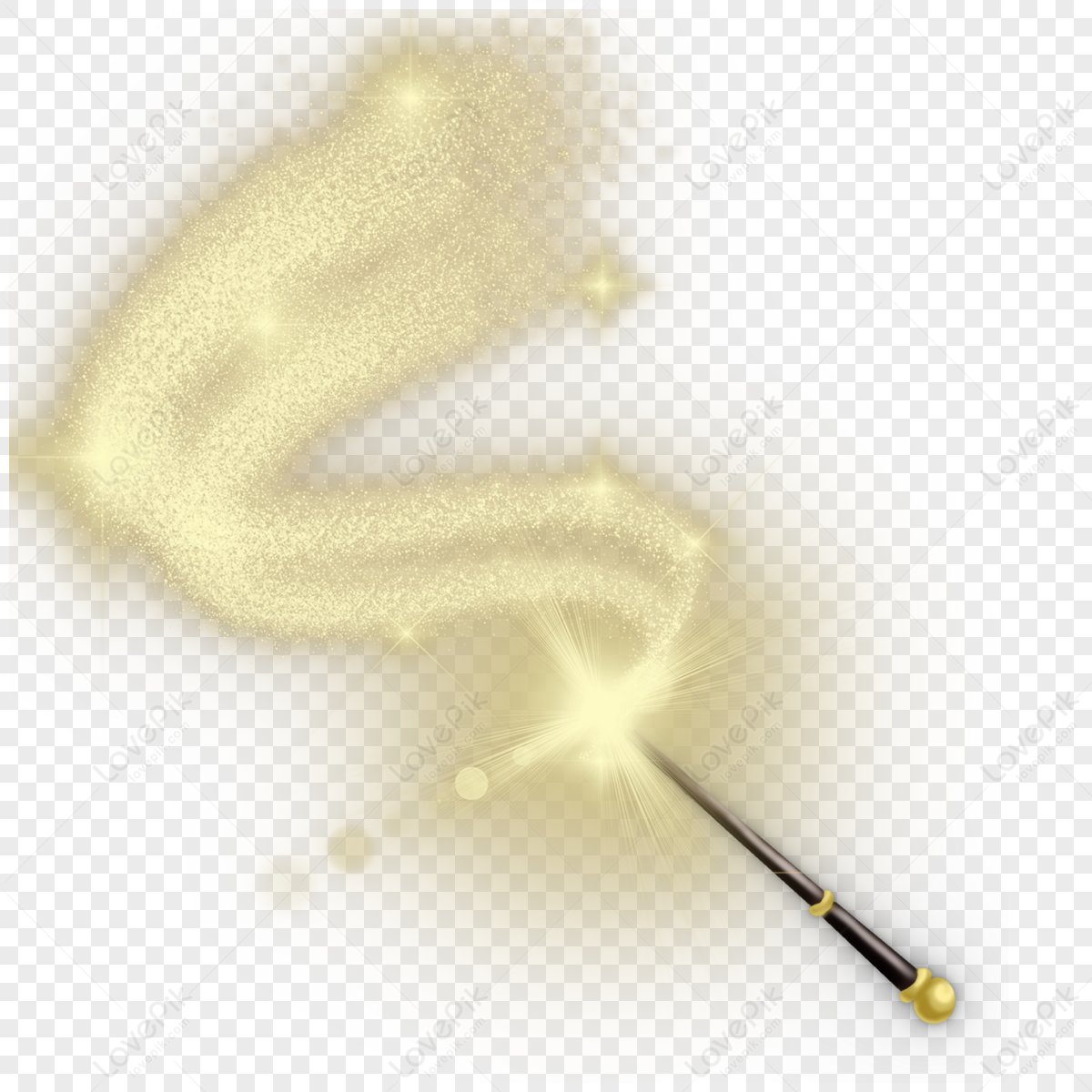 Yellow Magic Wand Double Light Effect,fairy Stick,pole PNG Picture And ...