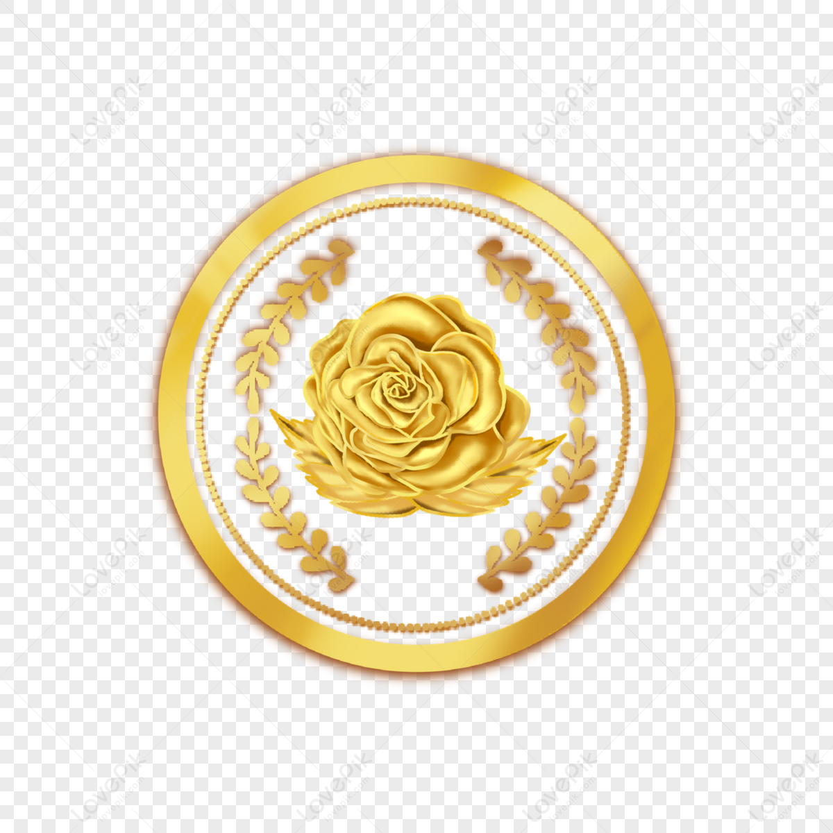 Golden flower logo design Royalty Free Vector Image