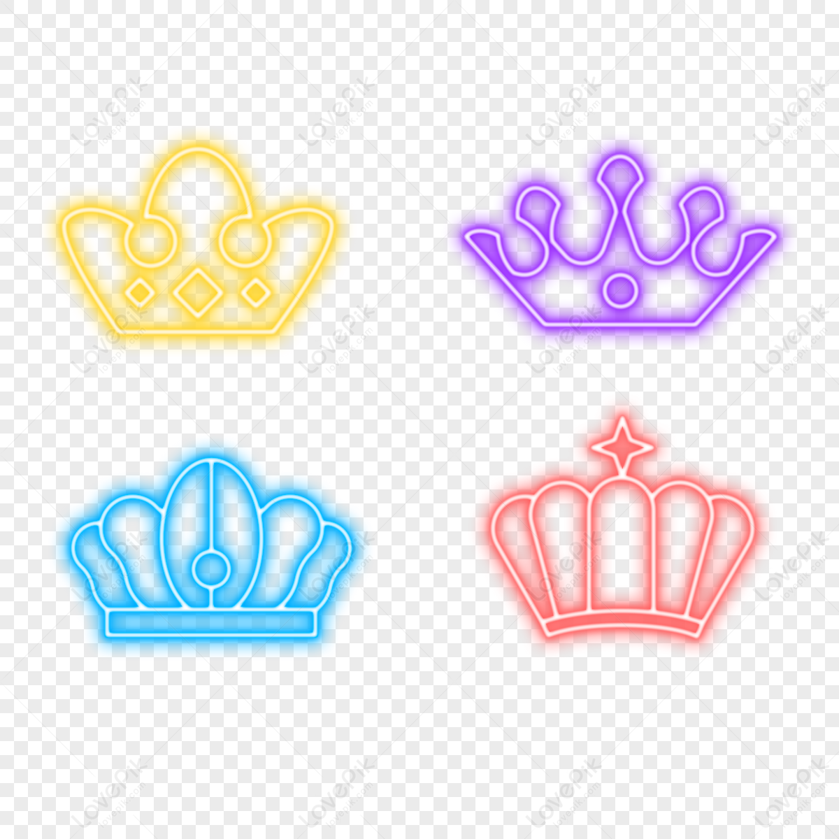 A Neon Light Effect Crown Worn By Colorful Nobles,headwear,neon Lights ...