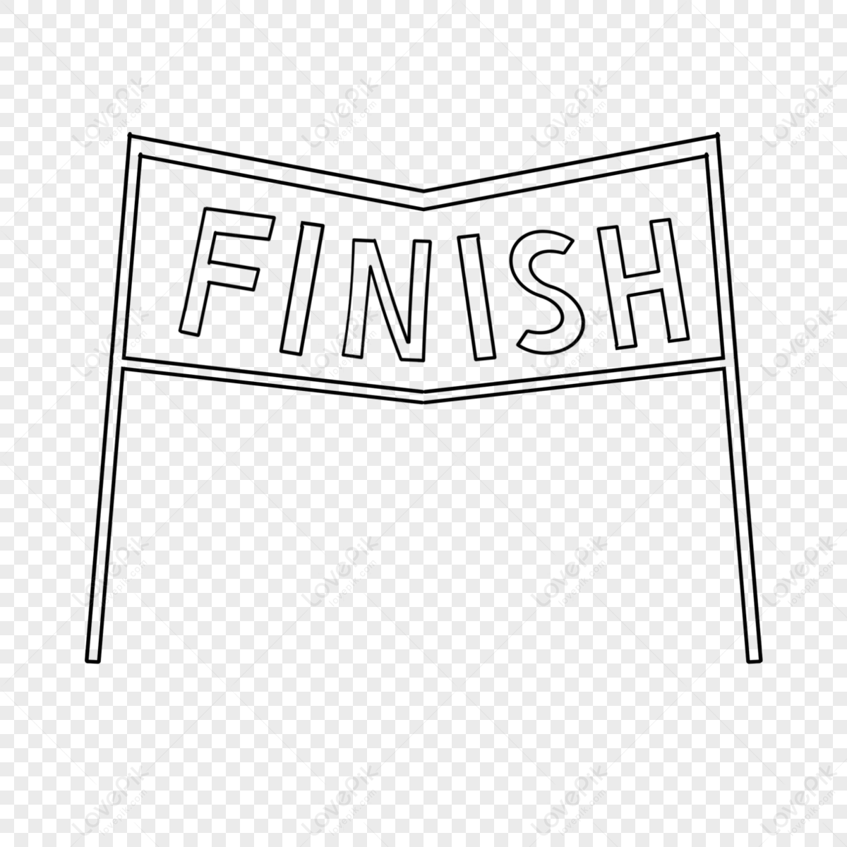 Black and white corner finish line clipart,folding angle,banner free png