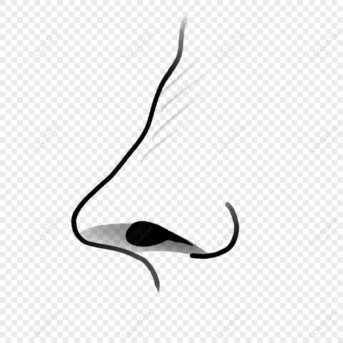 nose clipart black and white