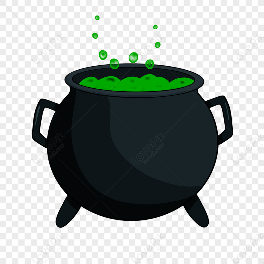 Cartoon Cauldron Clipart,green,bubbles,cute PNG Transparent Background ...