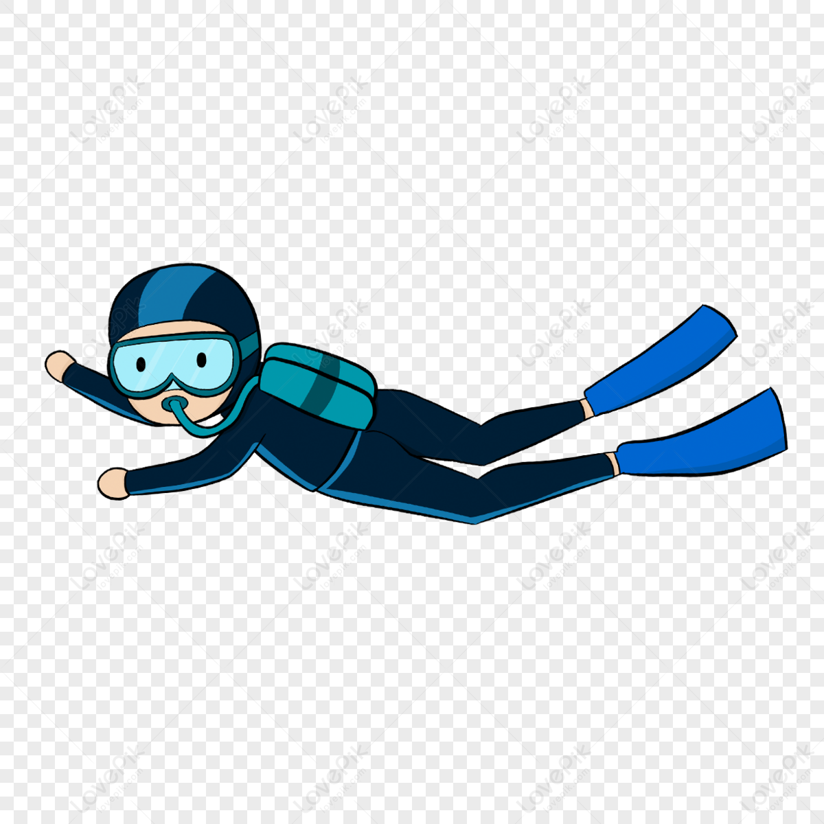 Cartoon Diver Clipart,swim,wetsuit,diving Goggles PNG Image And Clipart ...