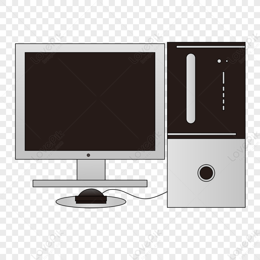 Cartoon Gray Personal Desktop Computer Clipart,mouse,pro PNG Image Free ...