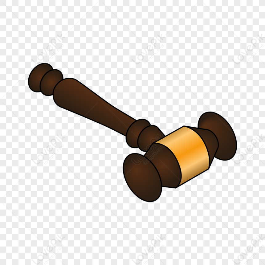 Dark Brown Golden Rim Mallet Clipart,flat Style,hammer PNG Hd ...