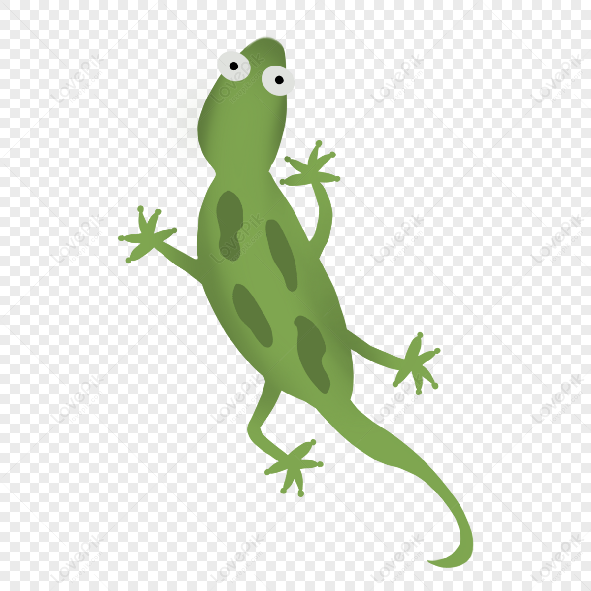 Elongated Green Gecko Clip Art,house Lizard,striped Gecko,reptile PNG ...