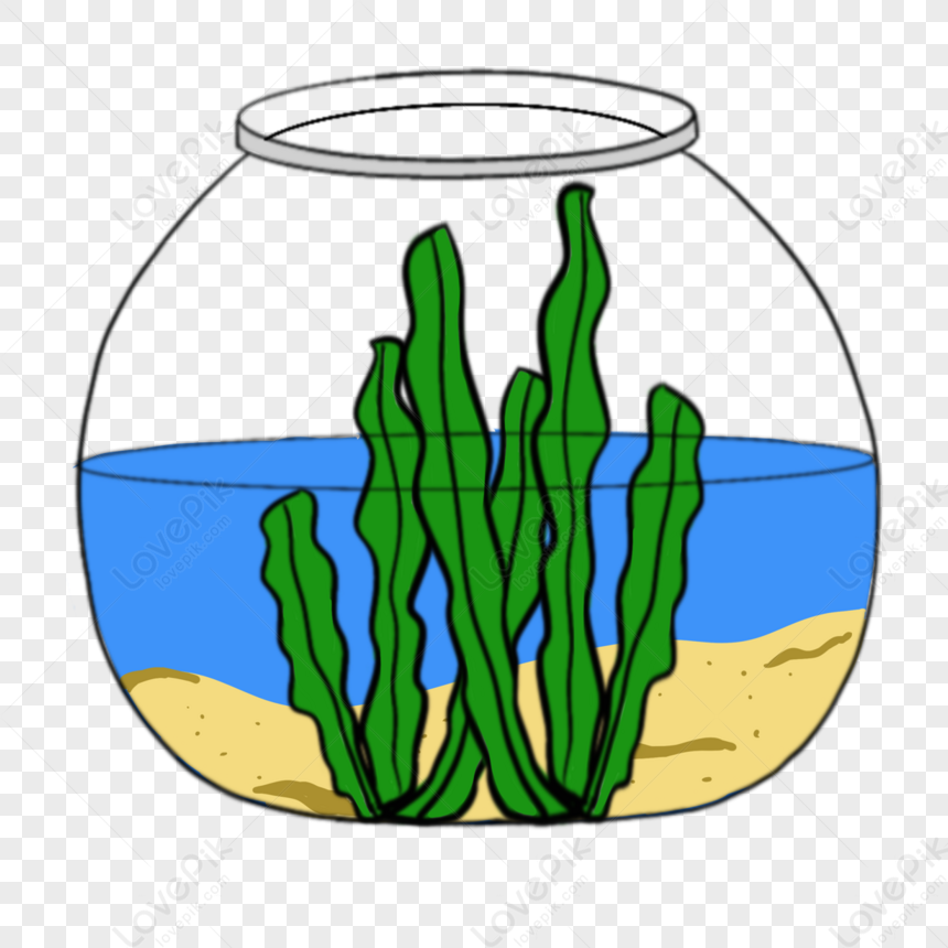 Fat Fish Tank Clip Art,sand,large Seaweed PNG Picture And Clipart Image ...