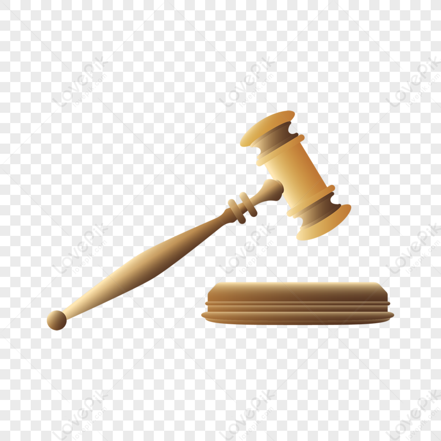 Golden Gavel With Thin Handle Clipart,flat Style,mallet PNG Free ...