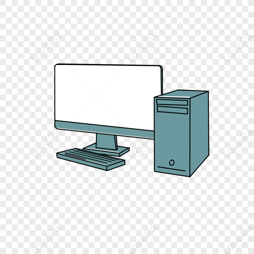 Gray Blue Personal Computer Clip Art,display And Keyboard,person And ...