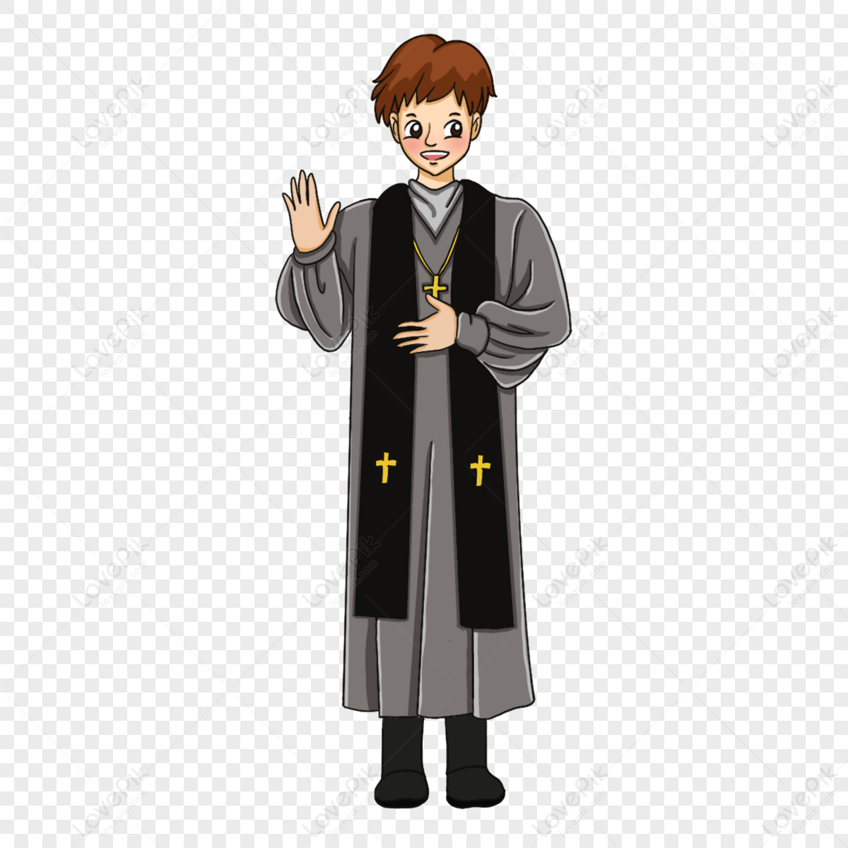 Handsome Priest In Holy Robe Clipart,the Handsome,shepherd PNG White ...