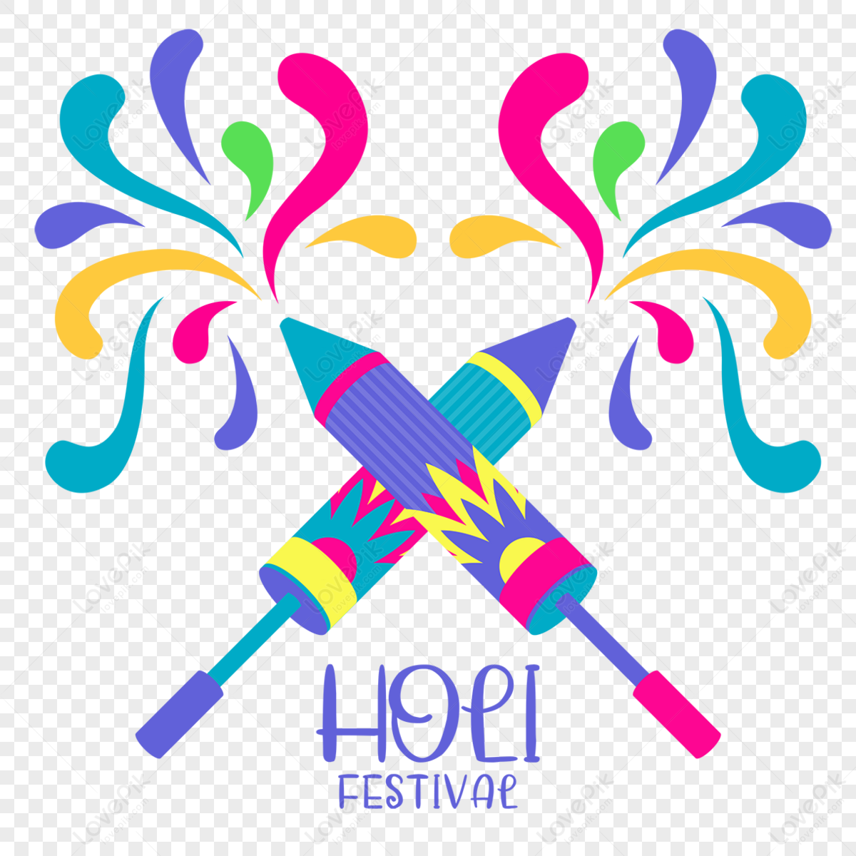 Holi Pump And Splash Of Paint,india,colorful PNG Free Download And ...