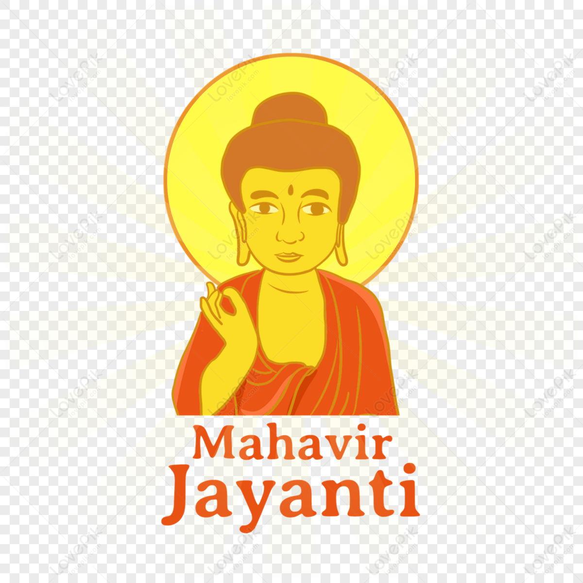 印地安mahavir Jayanti黃色光暈例證字符,朝拜,dev,插畫用圖PSD圖案素材免費下載，可愛卡通圖片，尺寸1200 × ...