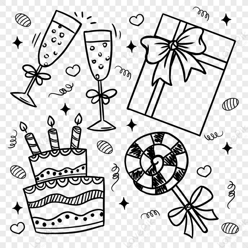 Doodle birthday cake Stock Vector by ©blauananas 75570115