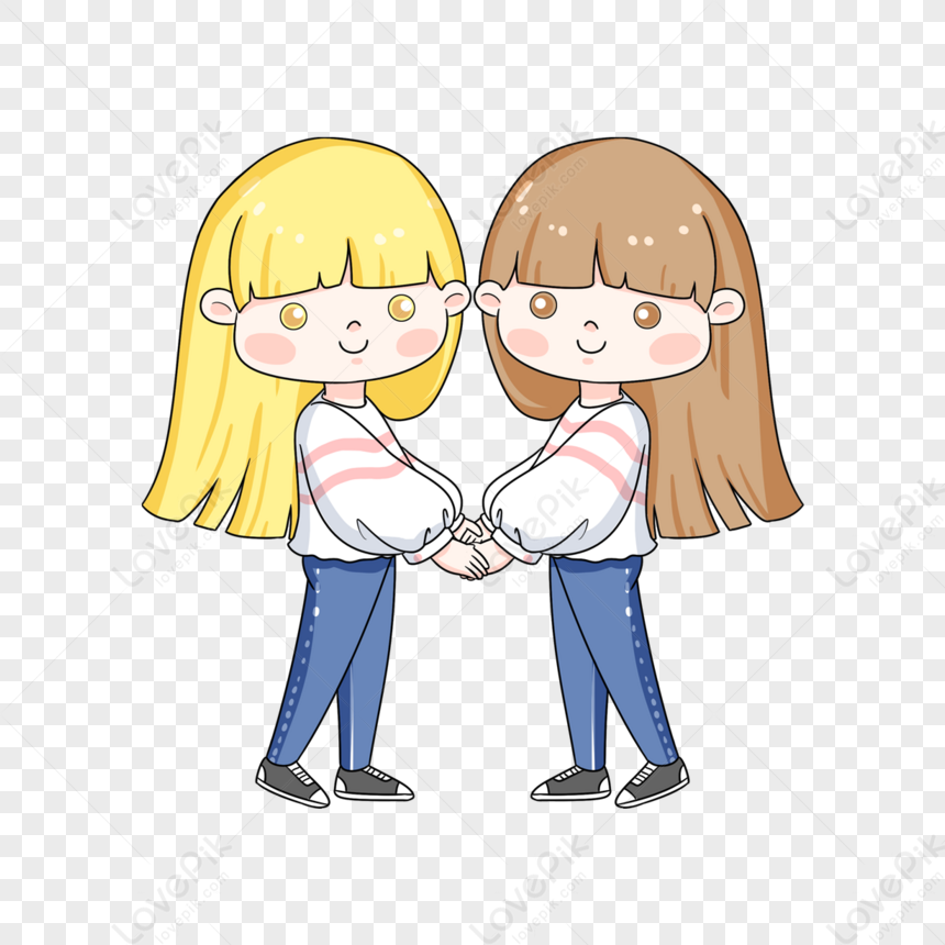 Long Haired Twins Clip Art,cartoon,family,horse Hooves PNG Transparent ...