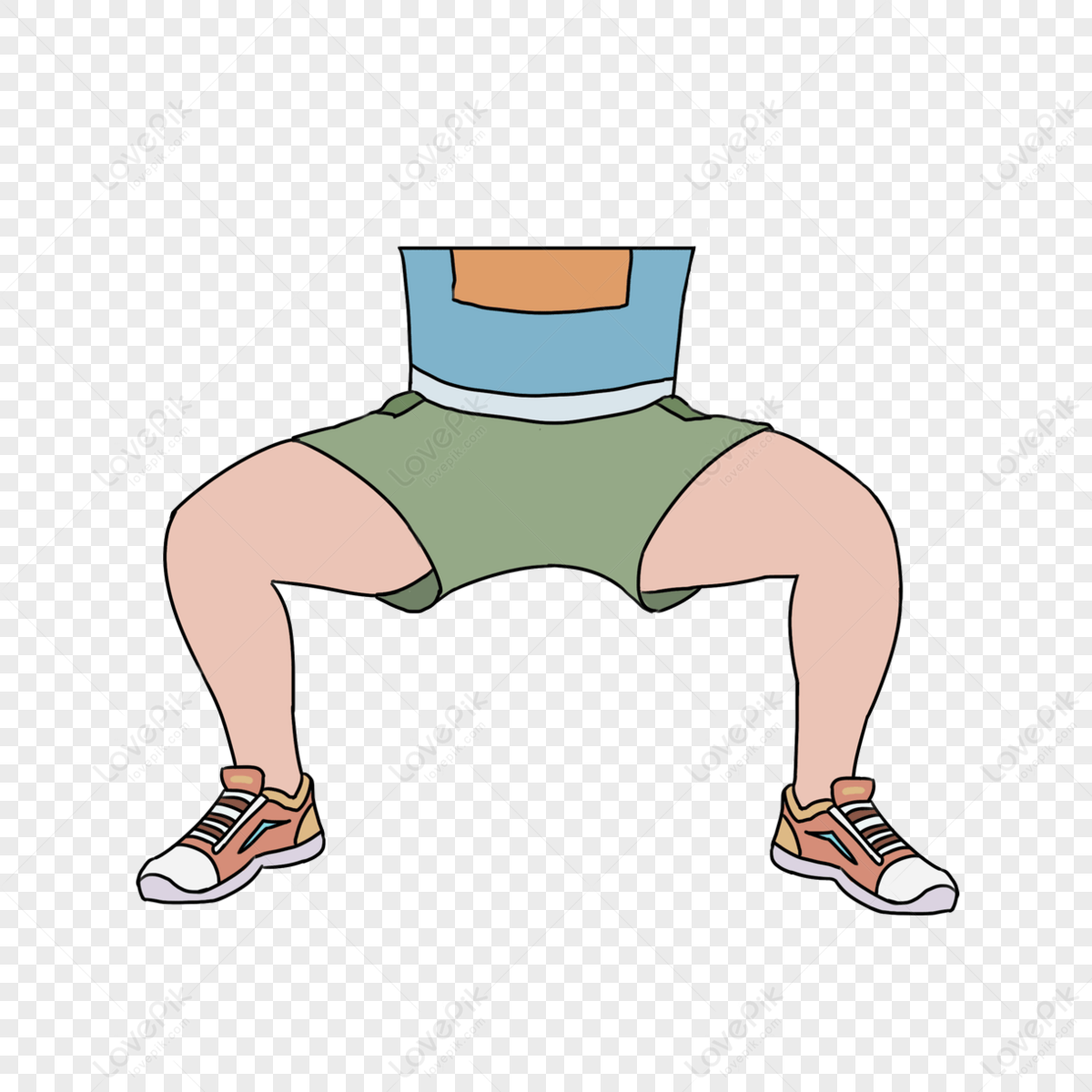 People Squatting Knees Clip Art,bend,characters,knee Joint PNG White ...