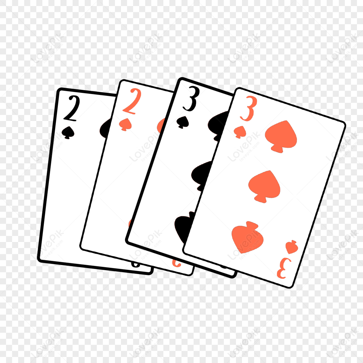 Playing Card Combination Clip Art,spades,four Playing Cards,cartoon ...