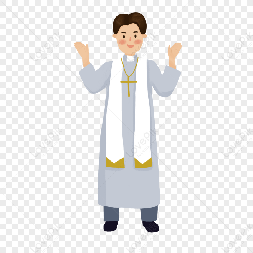 Priest wearing a cross necklace clipart minister 274946 wh860
